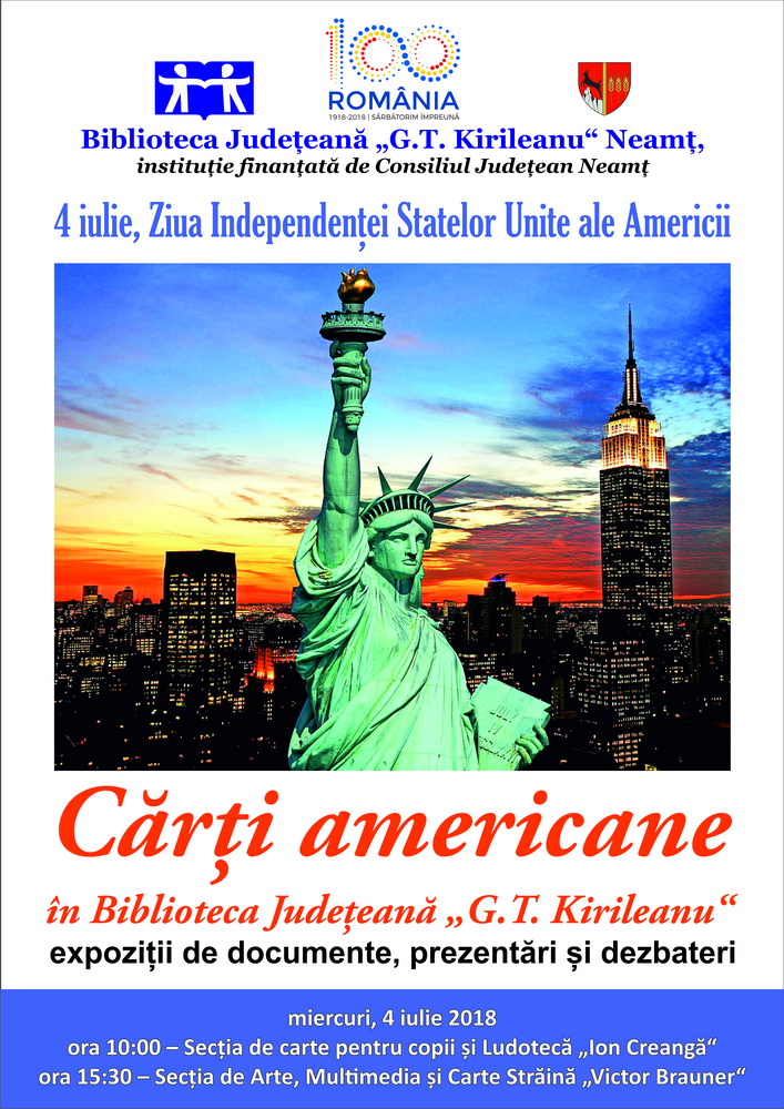 Ziua Independenței Statelor Unite ale Americii, sărbătorită la Biblioteca Județeană&nbsp;Neamț
