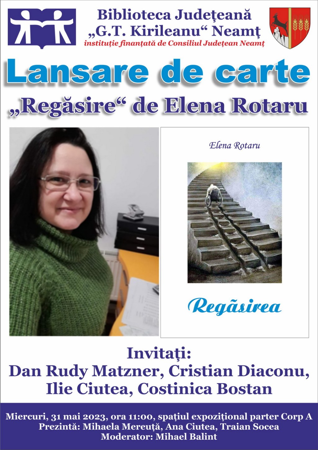 Lansare de carte Elena Rotaru, la Biblioteca&nbsp;Județeană
