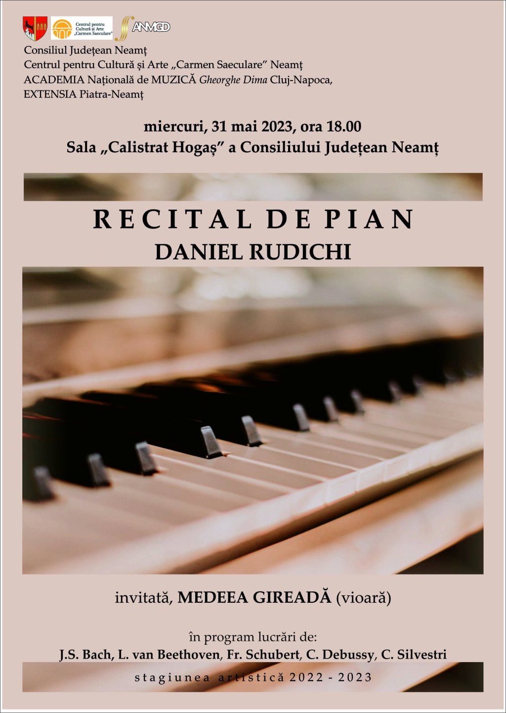 Recital Daniel Rudichi și Medeea Gireadă în stagiunea&nbsp;muzicală