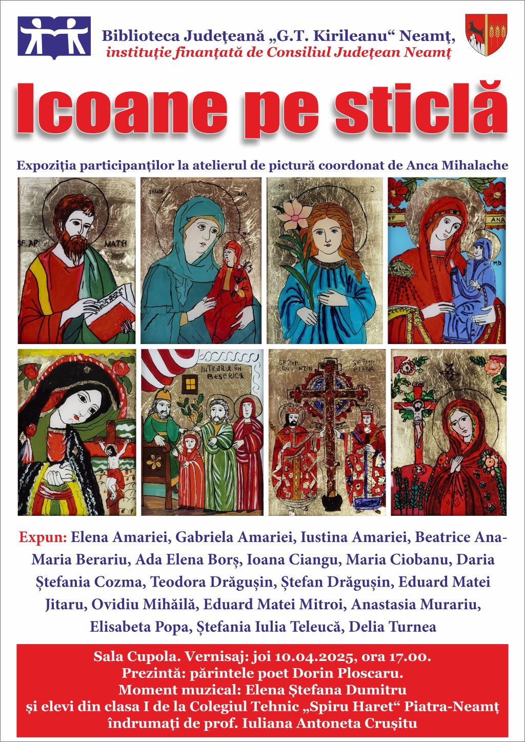 Expoziție de icoane pe sticlă, la Biblioteca&nbsp;Județeană