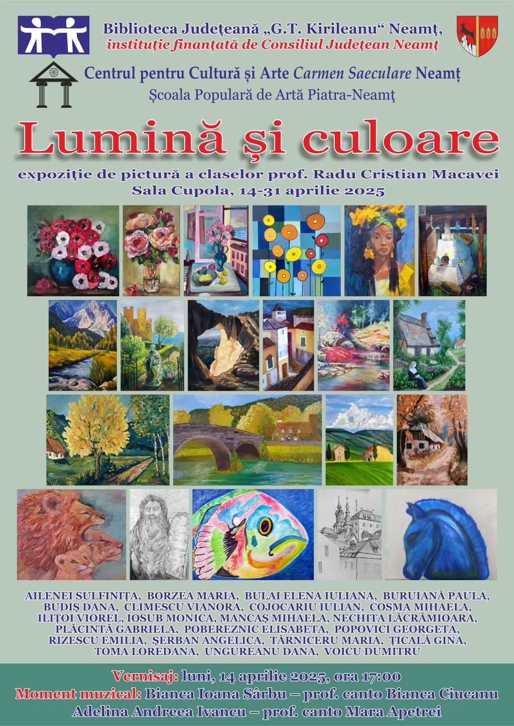 Expoziția de pictură a claselor profesorului Macavei, la Biblioteca&nbsp;Județeană