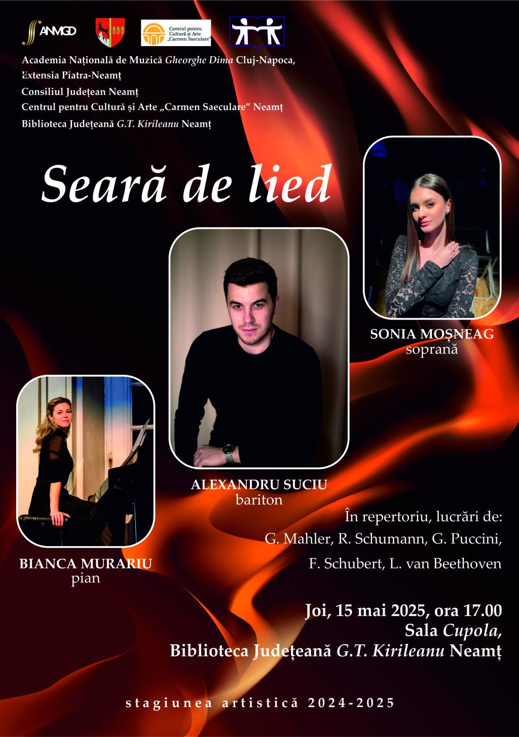 Seară de lied cu soprana Sonia Moșneag și baritonul Alexandru&nbsp;Suciu